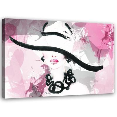 Canvas Print, Woman In Glamour Hat