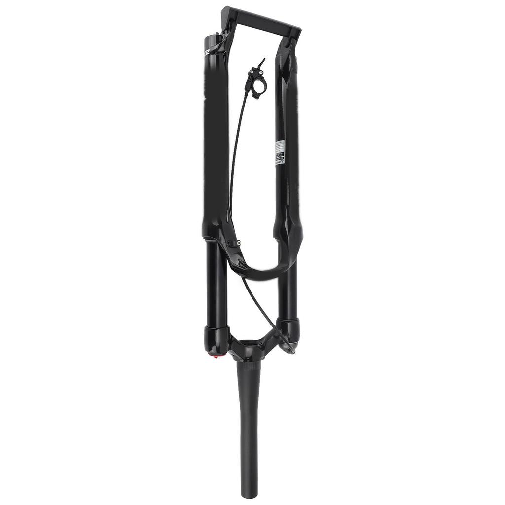 Mountain Bike Front Fork 26in Air Fork Bicycle Shock Absorbing Front Fork Tapered Remote Lockout Black Tube