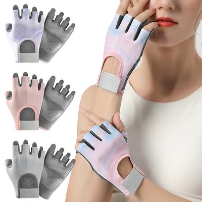Sporthandschuhe Yoga Fitness Übung Rutschfest Stoßdämpfend Halbfingerhandschuhe Tragen Atmungsaktiv Anti-Schwielen Radhandschuhe