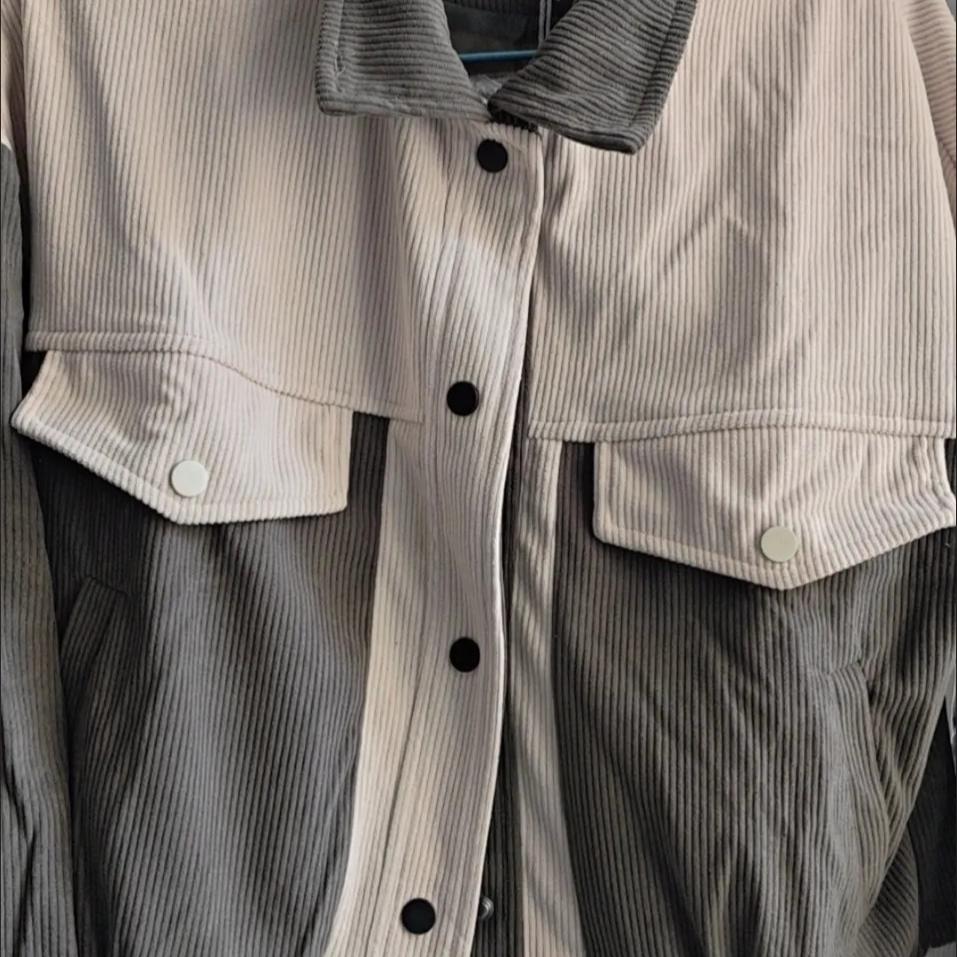 Simple Loose Korean Style Spring Autumn Coat Color Block Design Casual Versatile Outerwear