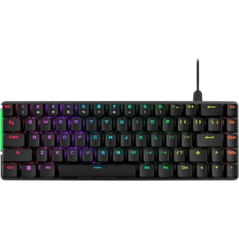 ASUS ROG Falchion Ace Gaming Keyboard, 65% Layout, ROG NX Mechanical Switches, Dual USB-C, Touch Panel, Final Fantasy XIV Recommended Model, US