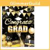 Graduation Black Gold Party Blindfold Game Poster Set Decor With Stickers