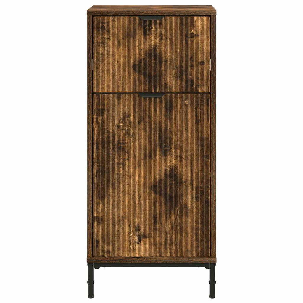 Bathroom Cabinet with Door Smoked Oak 39.5 x 36 x 88 cm