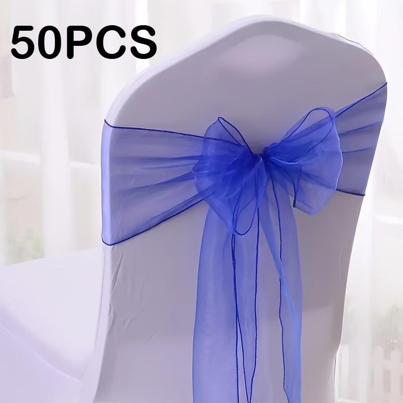 50/100 Pack Organza Chair Sashes Bows Ribbons Streamers Ties for Wedding Party Birthdays Reception Ceremony Banquet Decorations