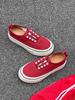 Leather One-pedal White Shoes Heightened Platform Casual Canvas Shoes Women's 2025 Spring and Autumn New Round Head Sports Shoes