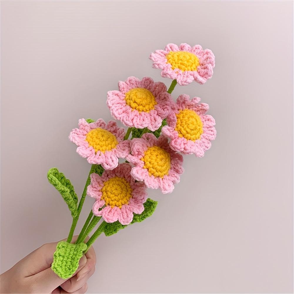 6 Stück Nachahmung Handgewebte Gänseblümchen: Haus, Büro Mehrzweckdekoration, Charmante Dekoration, Weihnachten, Künstliche Blume Geschenk