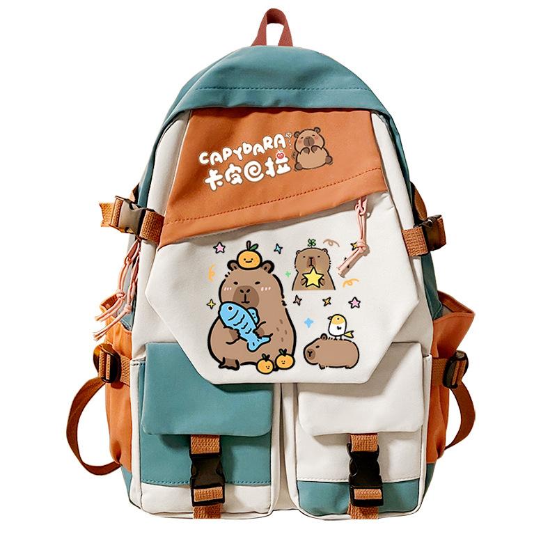 Kapibara's New Student Schoolbag, Personalized Fun Printing Trend, Campus Leisure Burden Reduction Backpack