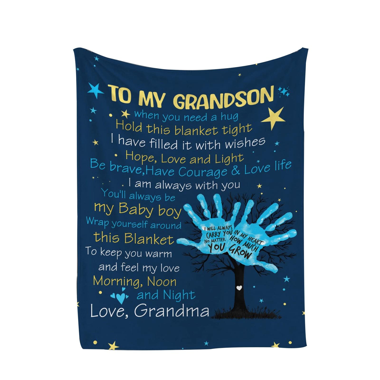 

Одеяло для моего внука, подарок от бабушки, дедушки, бабушки и дедушки внуку, креативное подарочное одеяло One Size