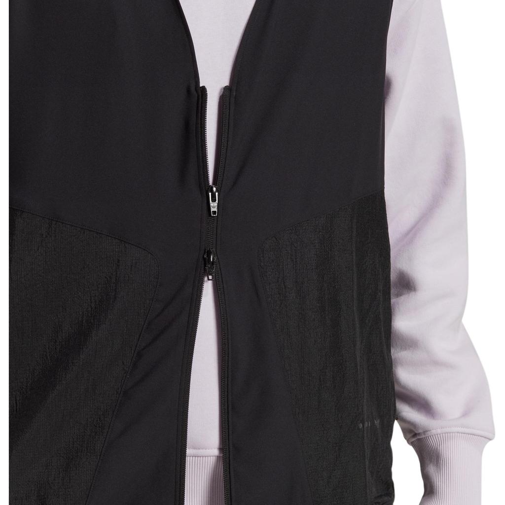 Adidas Originals Trefoil Greveal Vest With Solid Color Block Zip V-Neck Sleeveless Men Vest Black HK2738