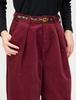 Something Wide Tuck Casual Pants with Size 2XS Women's Belt, Red,