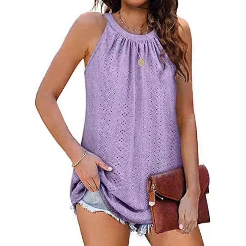 Damen-T-Shirt-Kleid mit Schlitzen, offenem Rundhalsausschnitt, ärmellose Weste