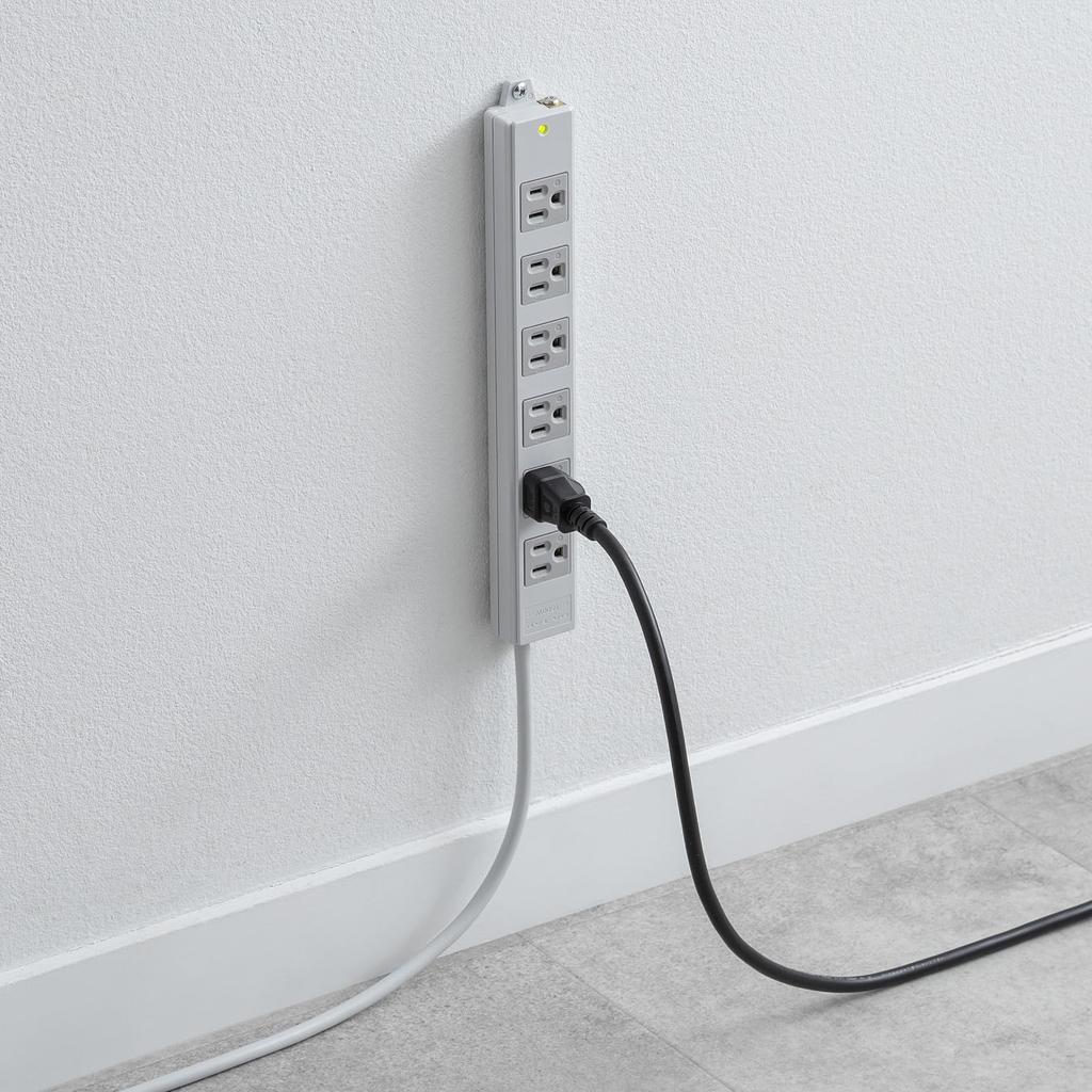 Sanwa Supply Power Extension Cord (Black, 5m) TAP-EX353-5BK