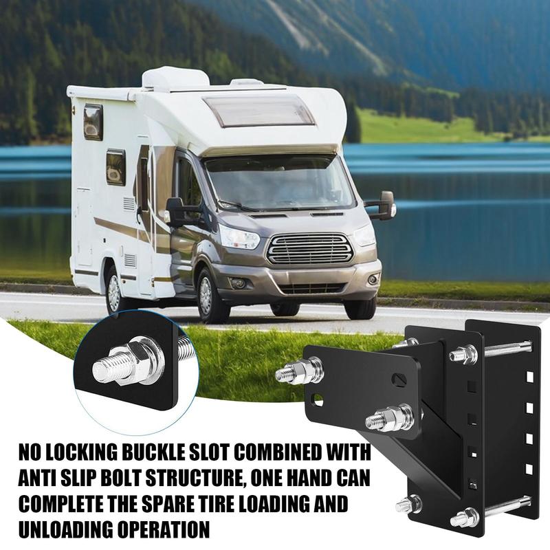 Trailer Spare Tire Mount - Carbon Steel Tyre Mount Spare Tire Carrier for Truck RV Travel Storage Transport Road Trip Essential