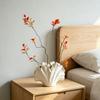 Yousheng Ceramic Ginkgo Leaf Flower Vase, Artistic Leaf Shape Floral Container, Decorative Vase for Home Office Living Room Table
