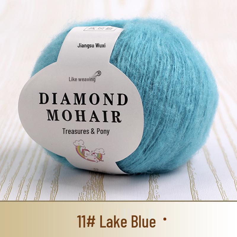 Young Mohair Sweater & Baby Scarf Shawl with Matching Fine Wool Hand-Woven Crochet Bag DIY Kit
