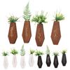 4Pcs Wooden Wall Mount Vase Farmhouse Rustic Home Office Living Room Wall Hanging Artificial Plants Holder Dried Flower Vase Decoration