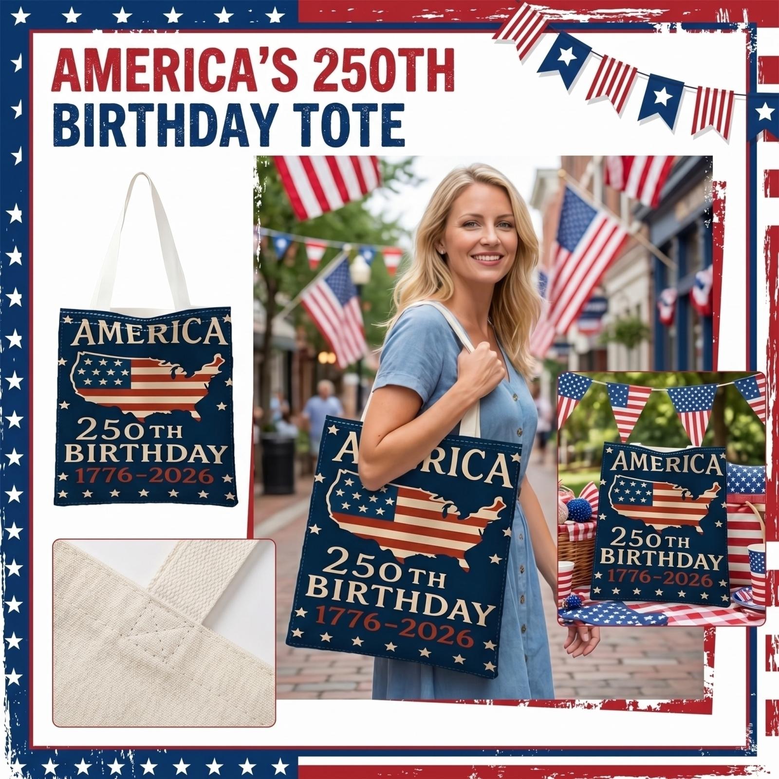 

Canvas Tote & Makeup Bag, 0th Anniversary USA, Reusable Grocery Bags For Shopping Travel One Size