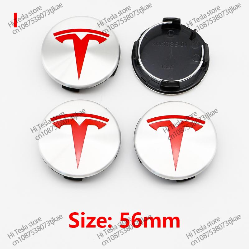 ALL1 56mm 4 Piece Wheel Tire Center Cap Logo for Tesla Original Hub Caps Model3 Model Y Model S X High Quality Auto Accessories