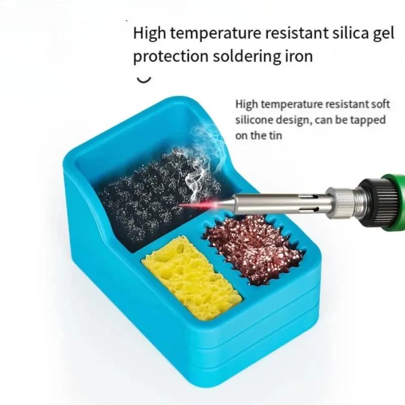 Cleaner Tool Soldering Iron Tips Cleaning BOX  Steel Brush Sponge Copper Wire 3 Clean Modes Welding Head Tin Slag Remove