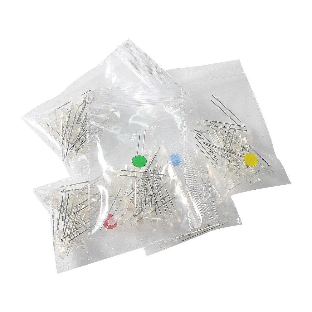 100 Stück F3-Diode, Rot, Gelb, Blau, Grün, Weiß, Nebelglühen, 3 mm, LED-Sortiment-Set, DIY-Elektronikkomponenten, 5 Farben, LED-Leuchtdioden