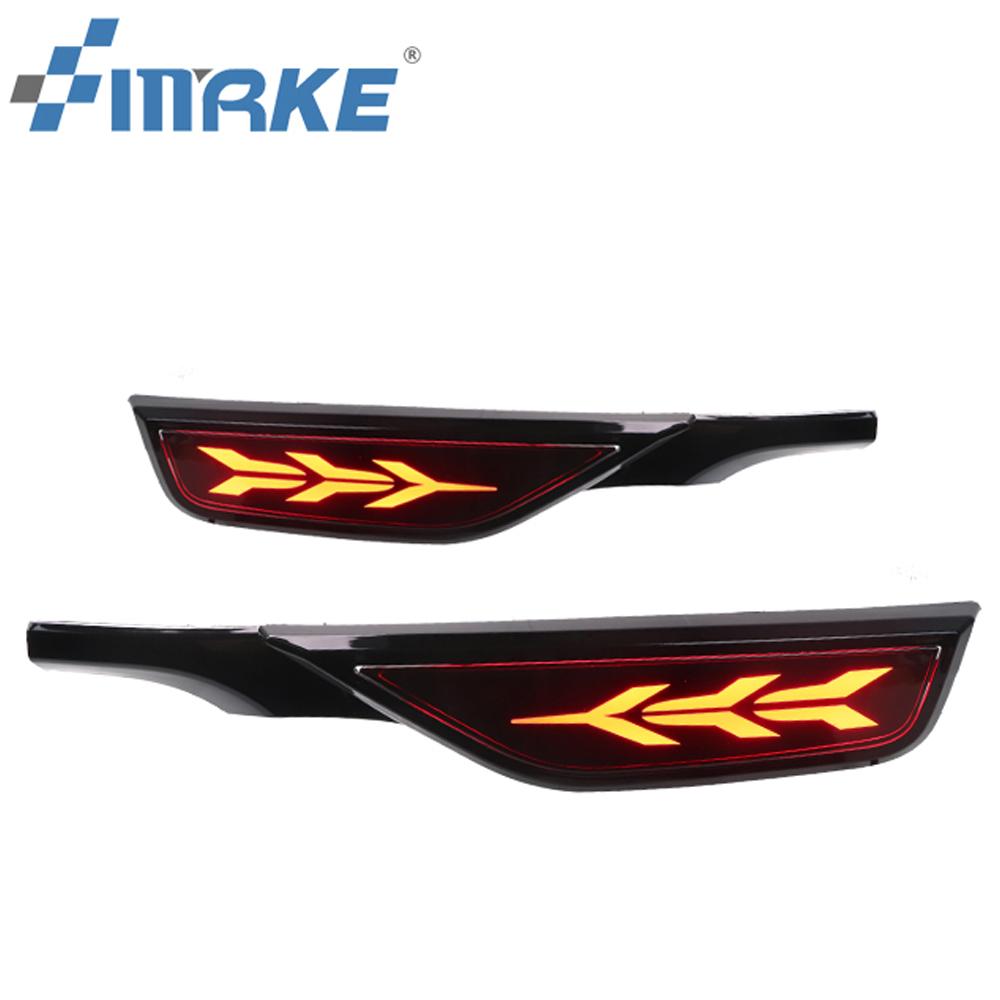 2PCS Rear Fog Lamp Car LED Rear Bumper Light Brake Light Flowing Turn Signal Reflector For Honda Jazz Fit 2018 2019 2020