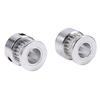 2pcs Aluminum Alloy Timing Pulley Wheel Synchronous Belt Pulley 20 Teeth 6mm Width 2GT Timing Belt with Bearings for 3D Printer