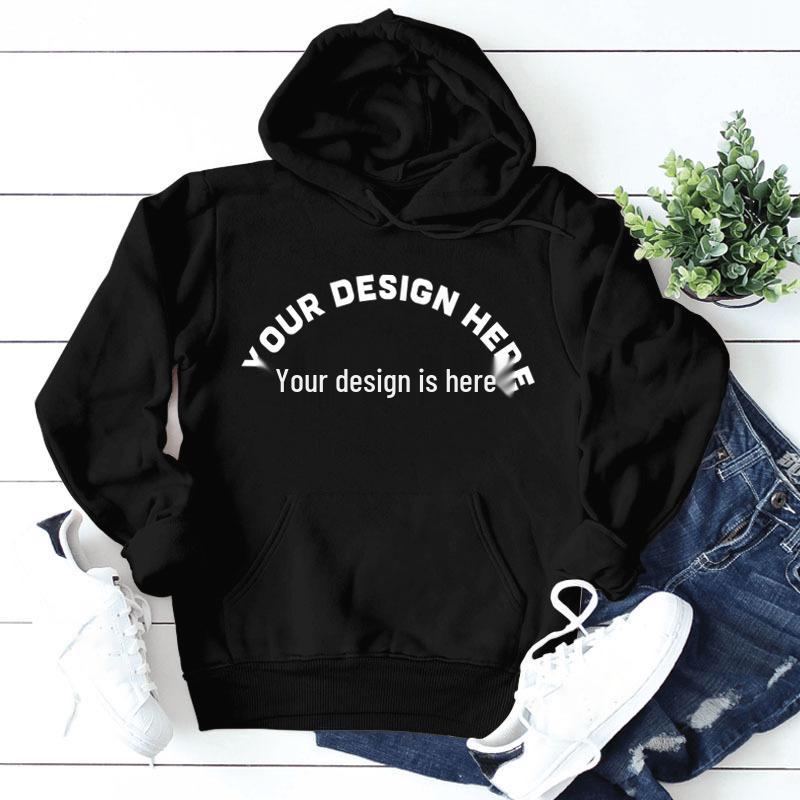 Custom Hooded Sweatshirt: One-Piece DIY with Image Print, Minimal Order Required