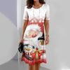 Creativity Women Loose Large Round Neck Casual Comfortable Versatile Christmas 3D Printed Summer Fashionable Dresses