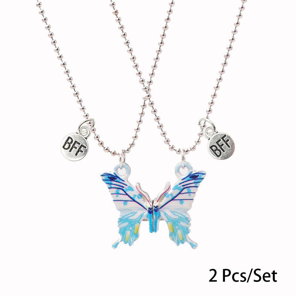 2 Stück/Set Beste Freunde Anhänger Halskette Für Frau Magnetisch Verstellbar Regenbogen Gänseblümchen Liebhaber Zerbrochenes Herz Kette BFF Schmuck Geschenke