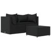VidaXL Salon de jardin 3 pcs avec coussins Noir Résine tressée, ensemble de salon d'extérieur, ensemble de mobilier 319779