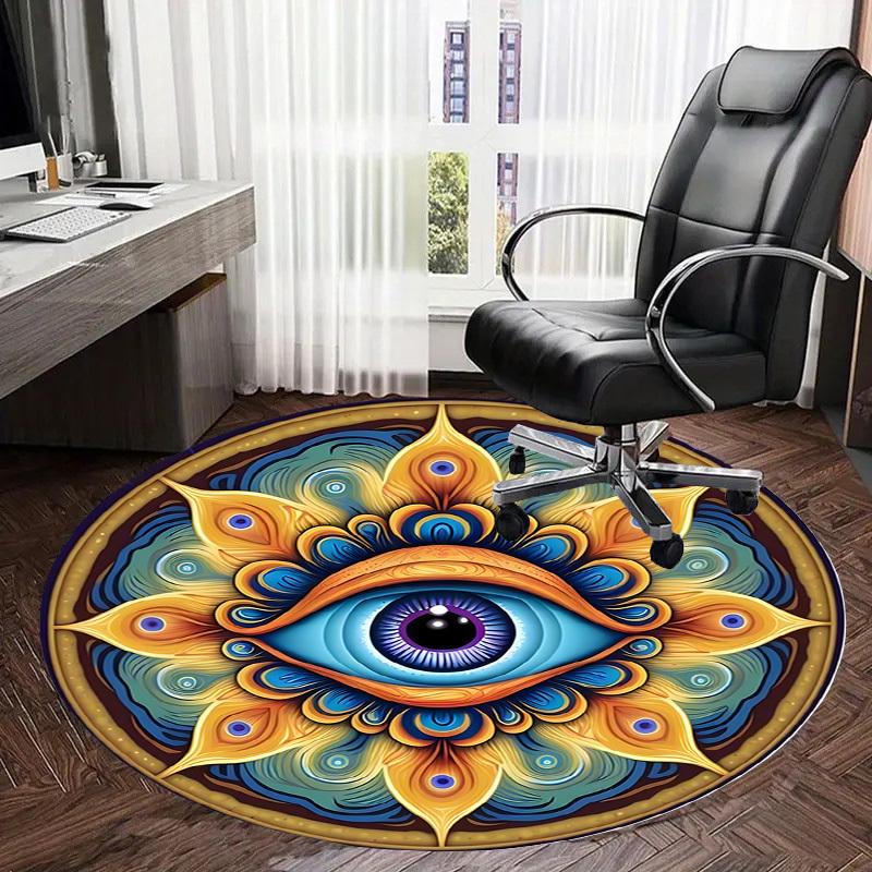 1pc Office Carpet Chair Mats Psychedelic Eye Mandala Perfect for Decorating Office Chairss, Or Bedrooms.YDT443