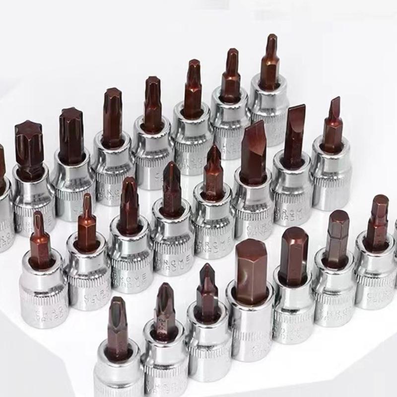 Ratchet Wrench Socket Set 1/4" Hexagonal Drive Screwdriver Bit Repair Hand Tool Socket Wrench Adapter