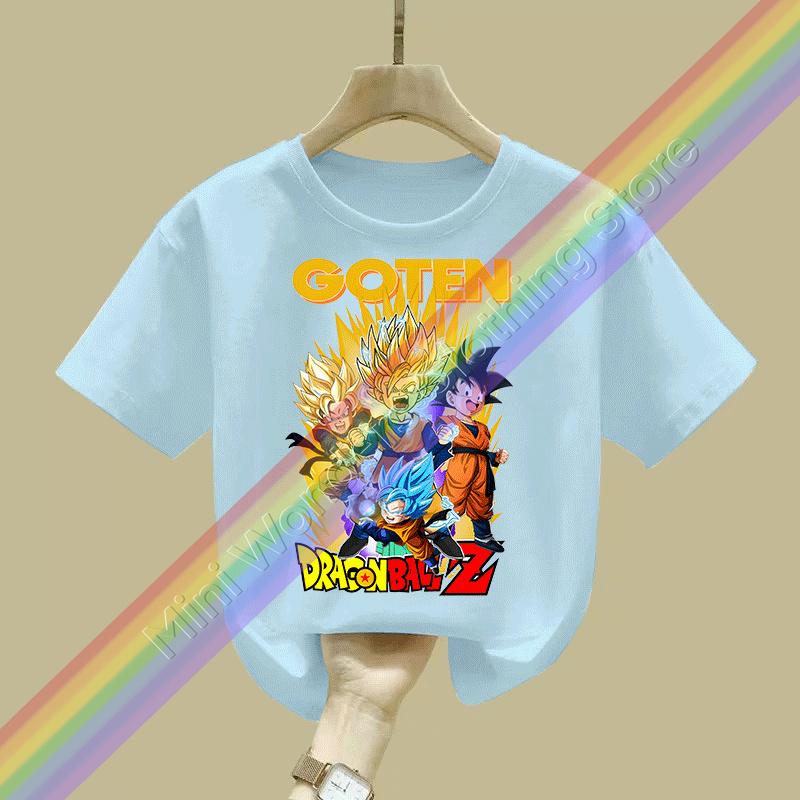 2026 Summer New  Digita Printing Japanese Anime Dragon Ball Boys and Girls Tshirt Children Street Leisure Fashion Cosplay Top