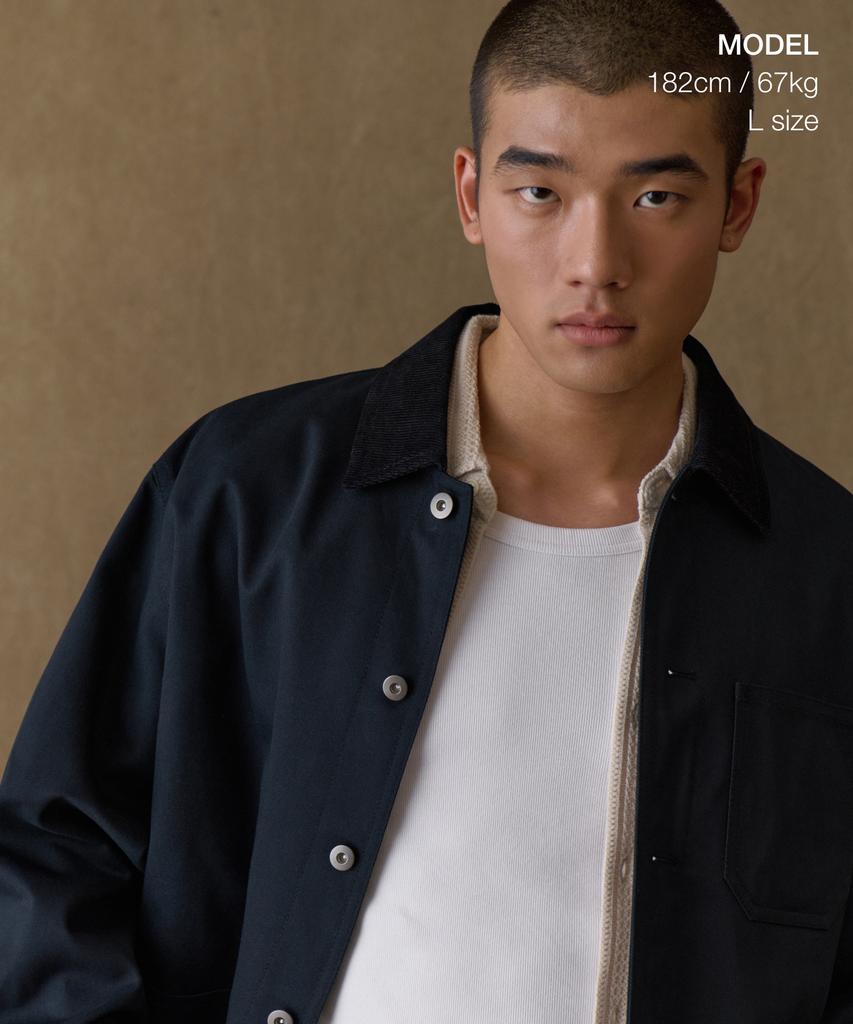 Musinsa Standard Cp Twill Chore Jacket [Navy]