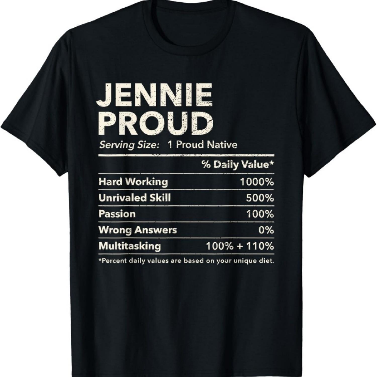 

Jennie, Arkansas Proud Nutrition Facts T-Shirt XXXXXL