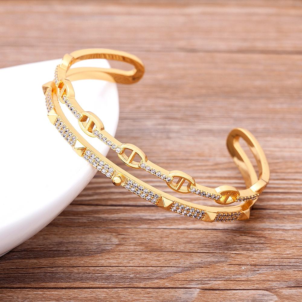 High Quality Gold Color Pig Nose Shape Bangle For Women Punk Charm Bracelets & Bangles Luxury New Femme Party Birthday Jewelry