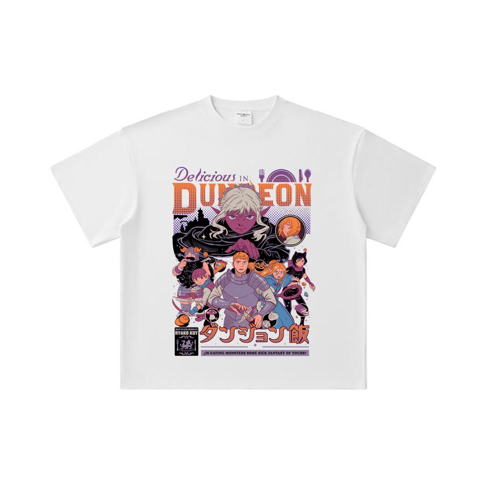 260 GSM Doppelgarn 32er Zählart 100% Baumwolle Delicious in Dungeon V2 Aufdruck Unisex Schweres Baumwoll-T-Shirt