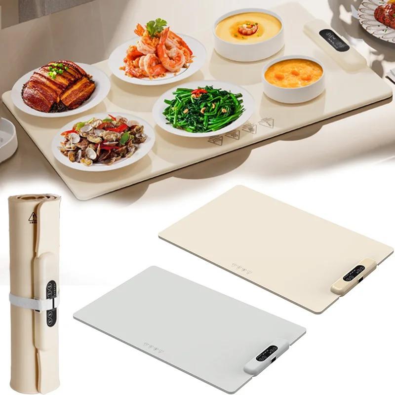Electric Food Warming Mat By with 3 Adjustable Temperatures And Timers Food Warmer Foldable Perfect for Warming Coffee and Meals