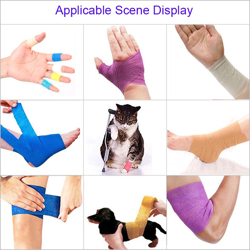 18 Colors Colorful Athletic Wrap Tape Self Adhesive Elastic Bandage Bands Sports Protector For Knee Finger Ankle Palm Pet 3