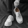 Fashion New Thick Soled Casual Men's Leather Shoes Minimalist British Style Design Leisure Office and Business Adult Suit Shoes -46