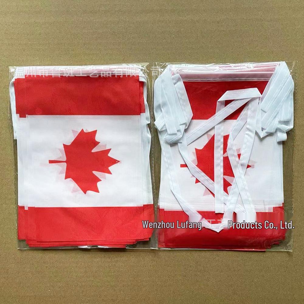 14x21cm Canada String Flags & 20x28cm Square Fan Decoration Flags
