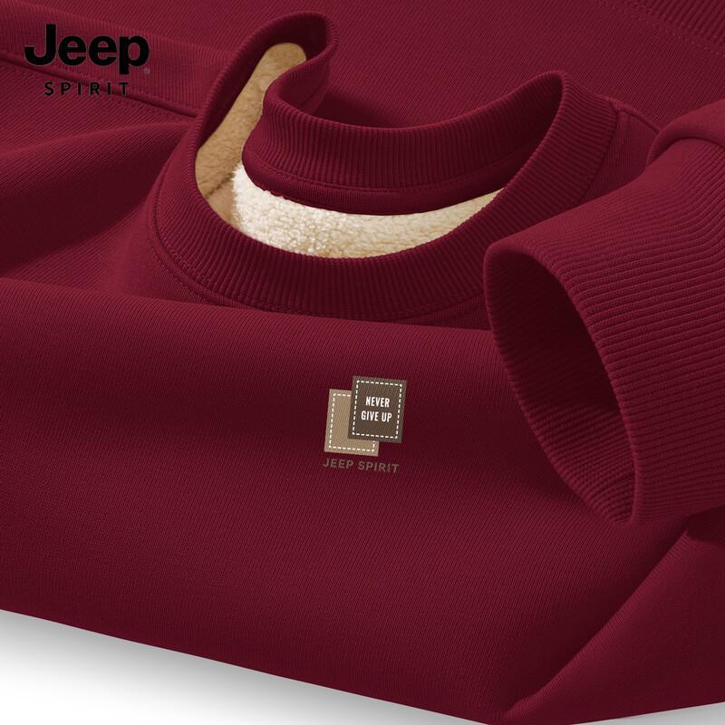 JEEP SPIRIT Men's Fleece Lined Round Neck Sweatshirt