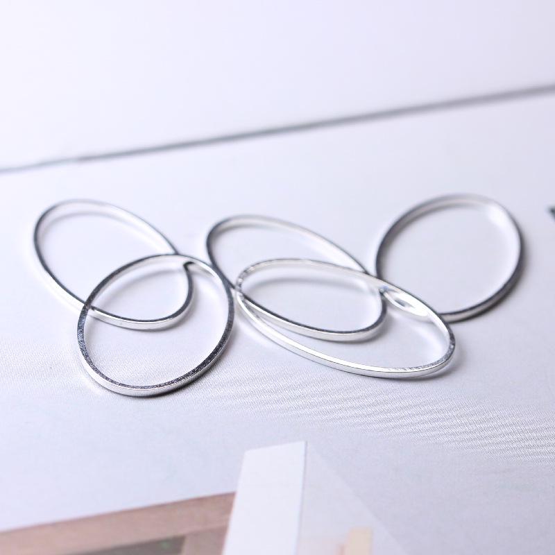 DIY Jewelry Accessories: Geometric Oval and Egg Shape Copper Rings for Earrings