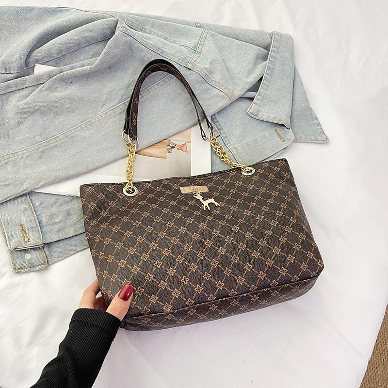 Стильная женская сумка-тоут большой вместимости, модная ретро-сумка с застежкой-молнией Brown