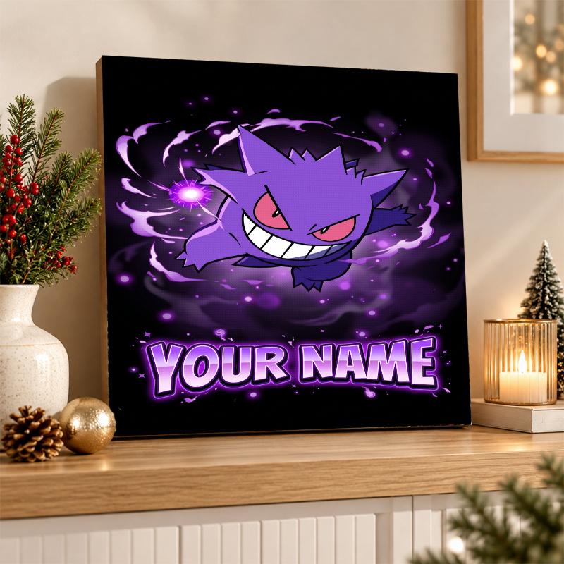 Gengar Custom Name Diamond Painting Personalized 5D Full Drill DIY Diamond Art Home Decor