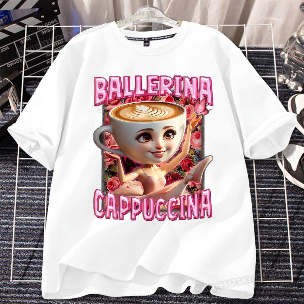 Italian Brainrot T-shirt for Children Clothing White Tops Kids Summer Short Sleeve Tees Cotton Boys Girls Outfits Tungtung Sahur