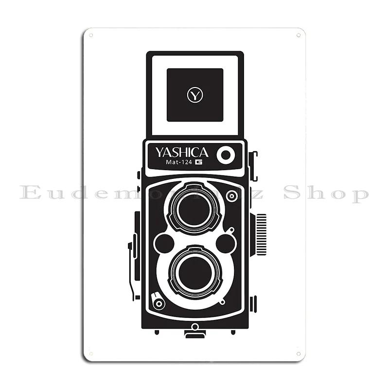 Yashica Film Camera Pop Art Vintage Camera Metal Signs Bar Wall Pub Print Wall Mural Tin Sign Poster 20x30cm（7.8x11.8inch）