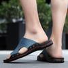 Summer Casual Slippers Men Leather Shoes Men Summer Flip Flops Beach Anti-slip Men Shoes Leather Sandalias Zapatos 39-48