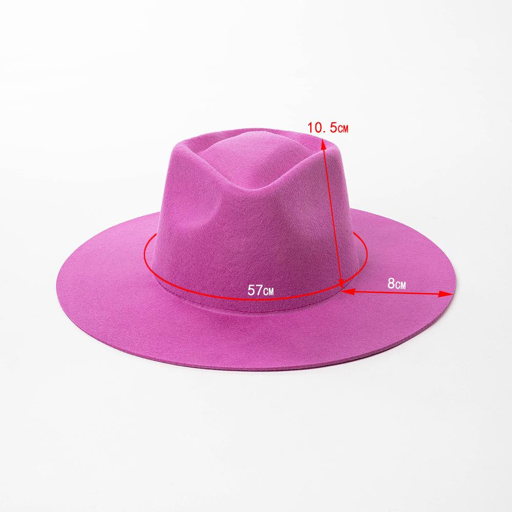 100% Wool Western Fedora Hat Women Men Autumn Winter Casual Felt Cowgirl Hat Outdoor Sunshade Warm Concave Shape Fedoras Top Hat