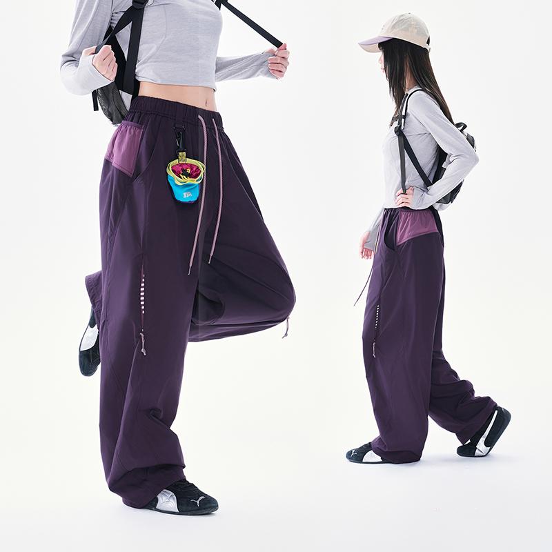 Women's Pants, American Straight Leg Work Pants, Loose Paratrooper Pants, Hong Kong Style Functional Casual Pants